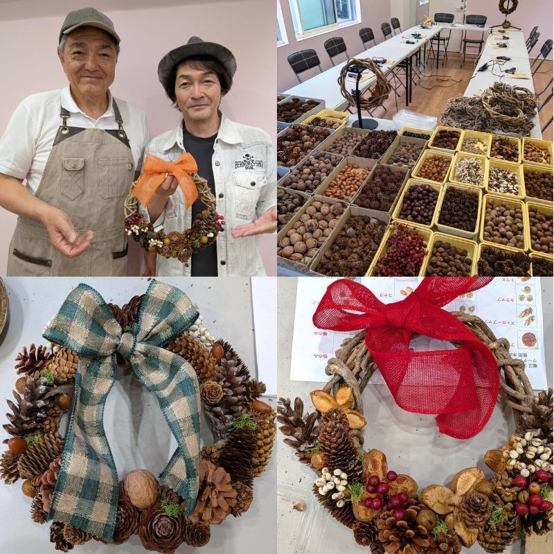 堀江淳プレゼントリースワークショップ｜TokyoWreath 伊藤よういちクラフト リース作家 リース職人 クリスマスリース